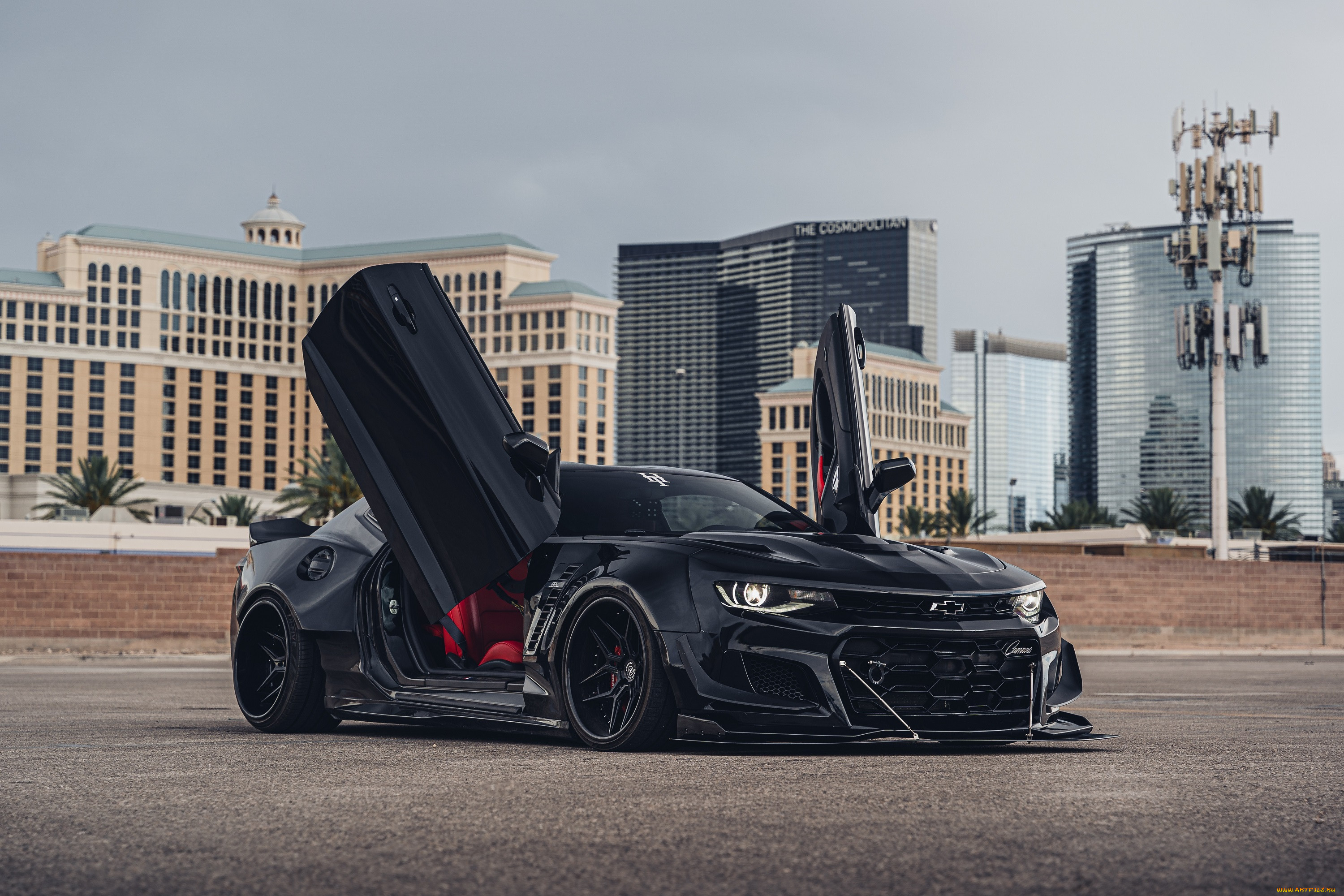 , chevrolet, camaro, black, muscle, car, open, doors